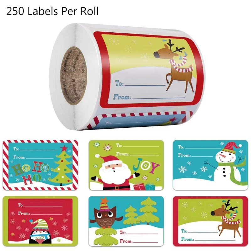 

250pcs Adhesive Christmas Gift Name Tags XMAS Stickers Present Seal Labels Decor H7EE