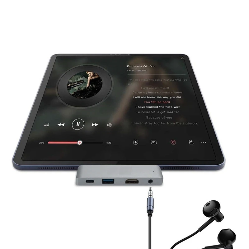 USB3.1 type-C концентратор адаптер мобильный Pro USB-C/PD зарядка/4 K HDMI/USB 3,1/3,5 мм разъем для наушников для iPad Pro