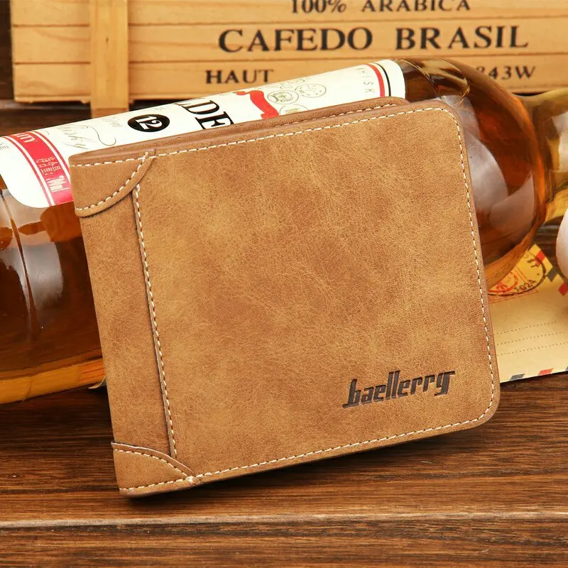 High quality men's retro matte PU leather men Wallets Wholesale short wallets card holders purse for | Багаж и сумки
