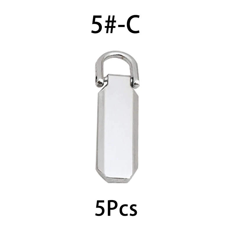 5pcs Detachable Metal Zipper Pullers for Zipper Sliders Head Zippers Repair Kits Pull Tab DIY Sewing Bags Accessories