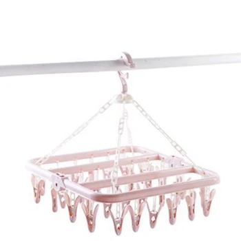 

32 Pegs Flexible Washing Laundry Dryer Hanging Rack Underwear In/outdoor Socks Folding Multifunctional Hanger