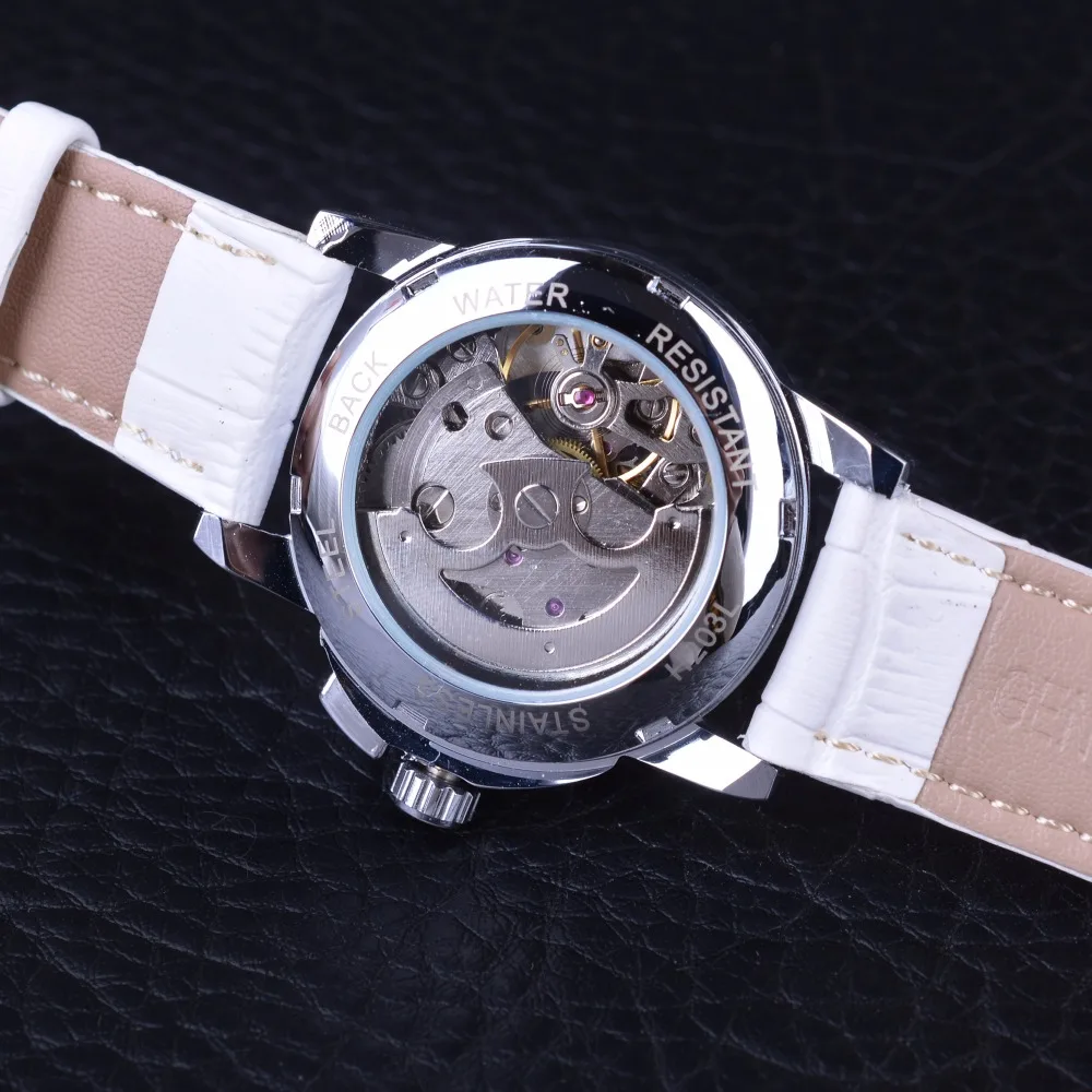 WINNER женские часы Роскошные Алмазные механические Женские часы лучший бренд простой белый Скелет автоматические часы reloj mujer relogio