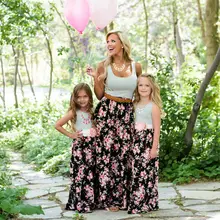 Одинаковая одежда для мамы; нарядное длинное платье для мамы и родителя; летние платья без рукавов с цветочным принтом в стиле пэчворк