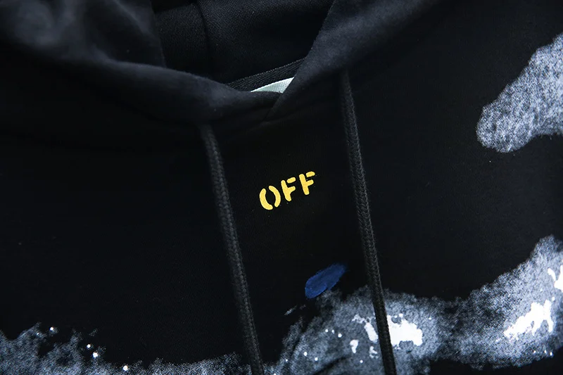 19ss Off-White OW кисть краска стрелка для мужчин и женщин для влюбленных Модная хлопковая Повседневная Толстовка с капюшоном свободная Куртка Пуловер