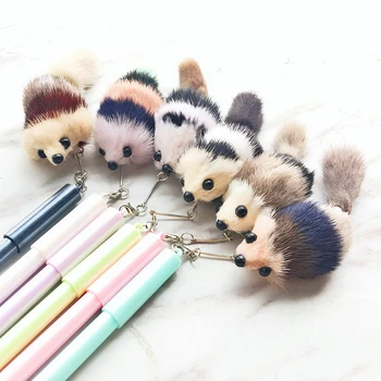 

1 Piece Stuffed Mouse Pendant fluffy Gel Pen School Office Supplies Gift toy stationery cute kawaii creative sweet pretty lovely