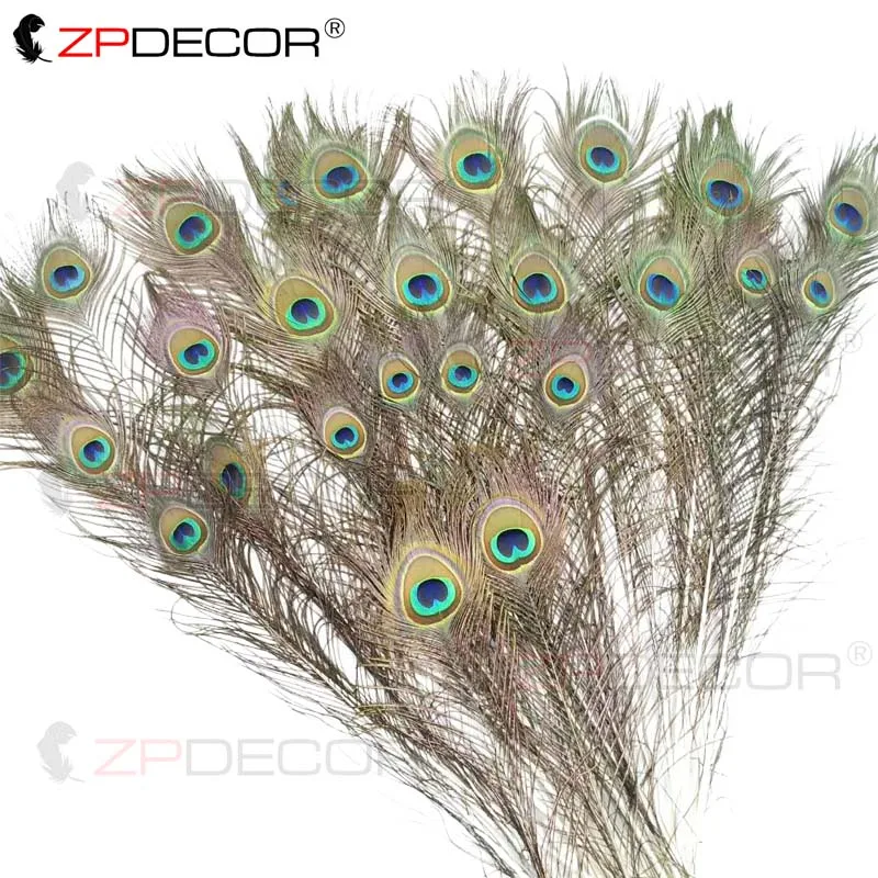 Zpdecor 80-90 см натуральный цвет Перья павлина для рукоделия - Цвет: Natural color
