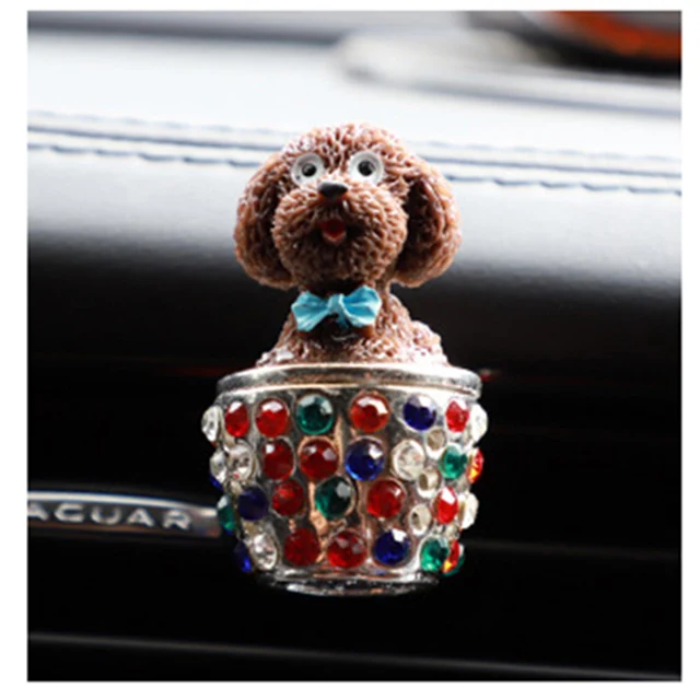Автомобильный орнамент, милый щенок, собака, Авто кондиционер, на выходе, украшение, духи, зажим, освежитель воздуха, Автомобильные ароматизаторы, аксессуары - Название цвета: Brown