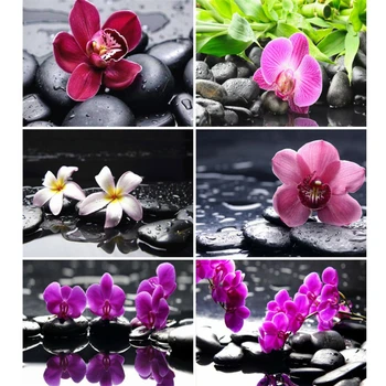 

AZQSD Diamond Painting Orchid Stone Cross Stitch Kits Diamond Embroidery Flower Home Decor Gift Rhinestones Needlework Crafts