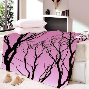 

Leaf Throw Blanket Fresh Tropical Exotic Island Palm Tree Leaves in Jungle Abstract Blanket for Bed Couch Light Blue