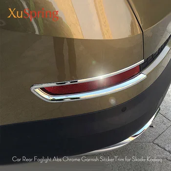 

For Skoda Kodiaq 2017 2018 2019 2020 Car Rear Foglight Eyebrow Decorative Chrome Strips Trim Car Stickers Styling Accessories