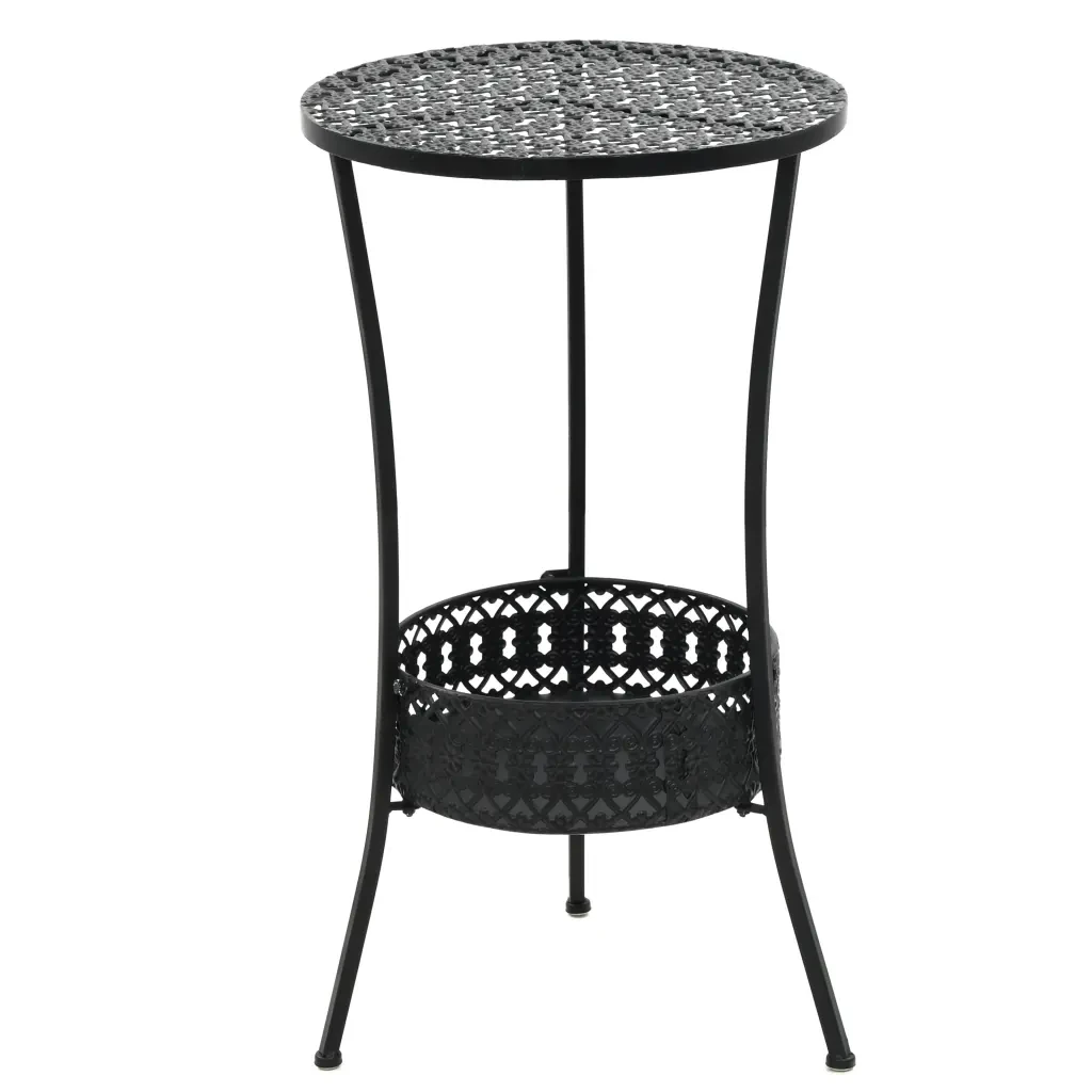 Bistro Table Vintage Style Round Metal 40x70 Cm Black Table Leisure Set Antique Look For Balcony Garden Patio Tables Outdoor Aliexpress