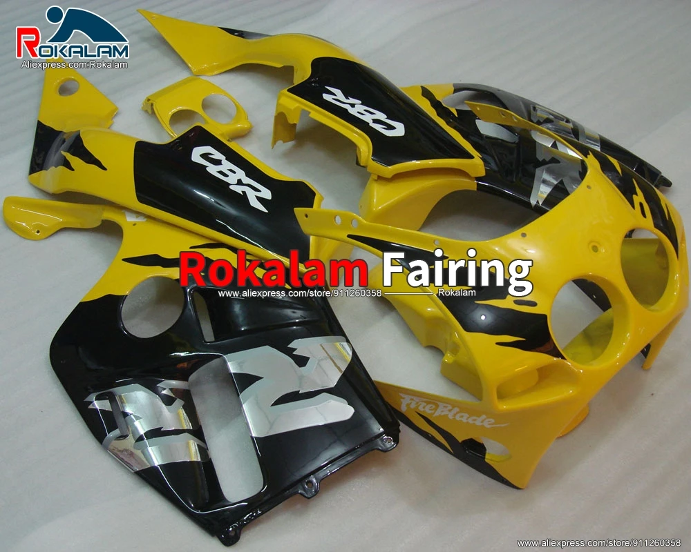 

Комплект обтекателей ABS для Honda CBR250R MC19 1988 1989 CBR 250R MC19 88 89 мотоциклетные желто-черные Обтекатели (литьё под давлением)