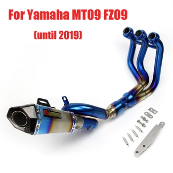 Slip-on Exhaust System Muffler Escape Tip Front Header Pipe for Yamaha MT09 FZ09