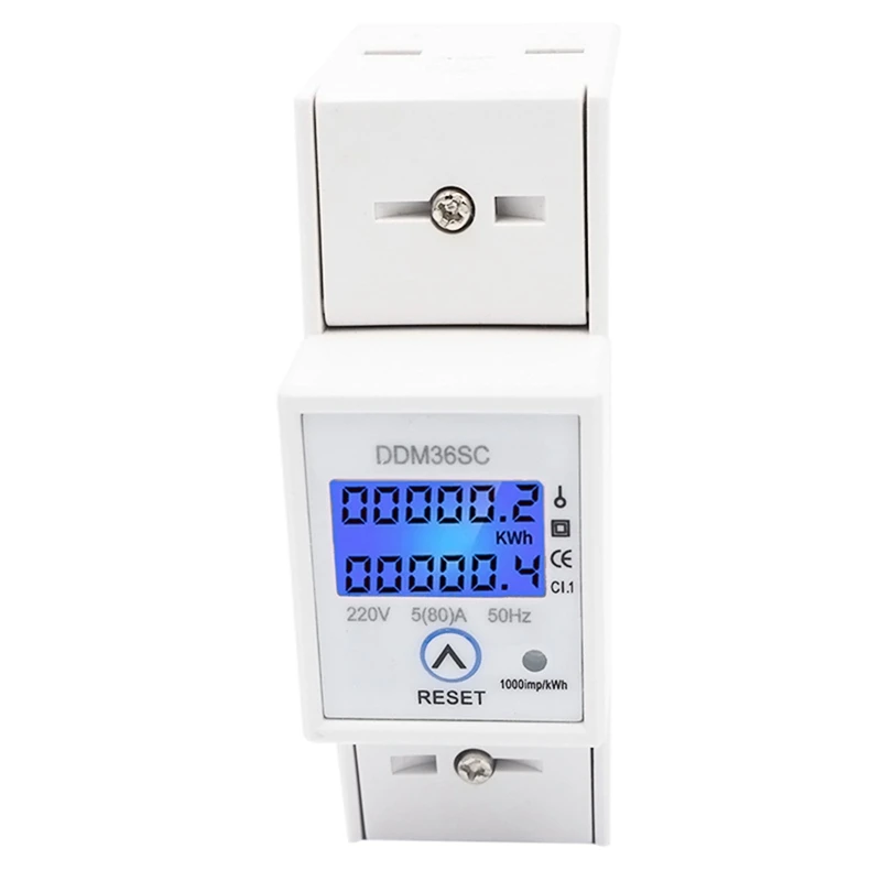

AC220V 50Hz Din Rail Wattmeter Energy Meter KWh Meter Single Phase Two Wire with Reset Function