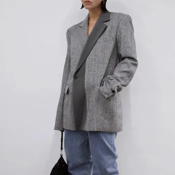 

Genayooa Patchwork Women Blazers And Jackets Vintage Outwear Blazer Feminino Long Sleeve Blazer Jacket Woman Korean Style