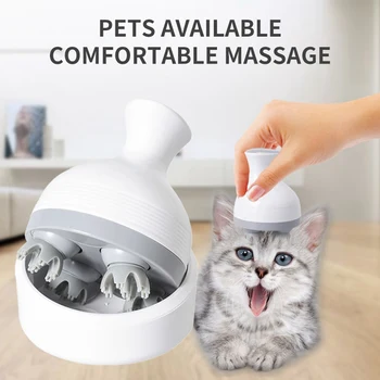 

Pet Intelligent Charging Cat Massager 3D Head Massager Cats Automatic Claw Shaped Toy Waterproof Electric Cleaner Dust