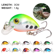 Mini leurre rigide de type wobbler avec corps en ABS, appât artificiel idéal pour la pêche au bar, Micro poisson, nouveau modèle, 3D 