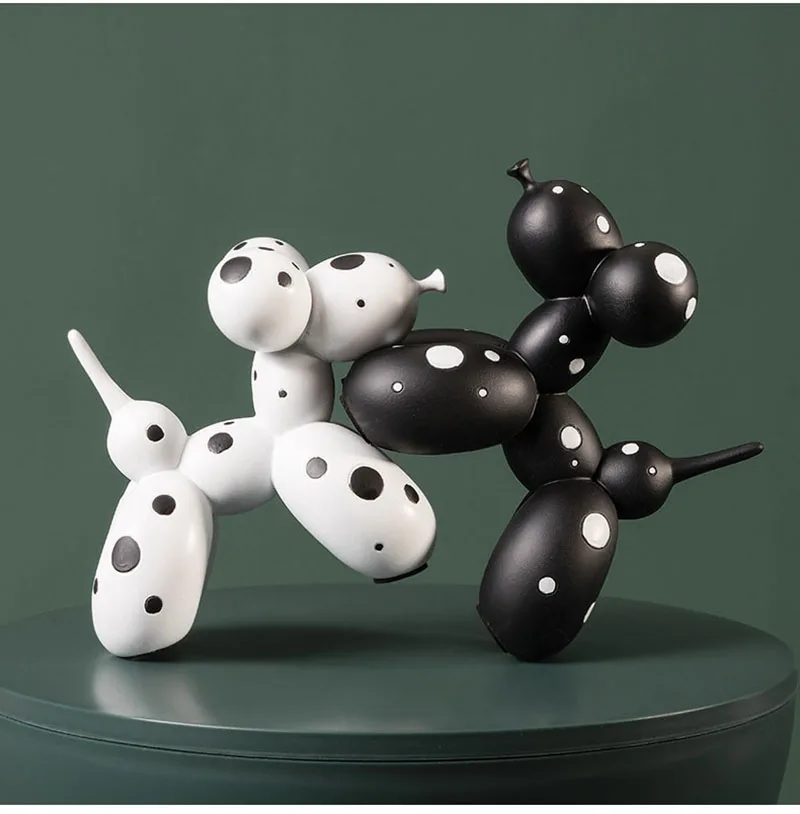 

Modern Creative Dotted Spotted Balloon Dog Style Statue Home Crafts Room Decoration Objects Office Resin Sculpture