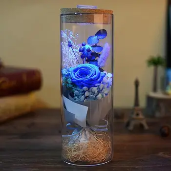 

LED Rose Lamp Bottle Battery Powered Desk Light Flower Romantic Valentine's Day Night Lamp Birthday Gift Decoration