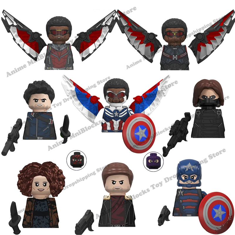 Мини-кубики WM6117 из аниме-фильма Marvel зимний солдат баки Капитан Америка Сокол