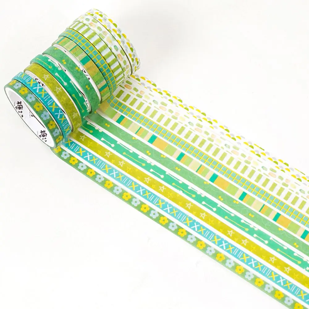 05 10 шт./лот красочная лента washi японский Бумага DIY планировщик изоляционная лента клейкая наклейки с лентами Декоративные Канцелярские Ленты - Цвет: 05