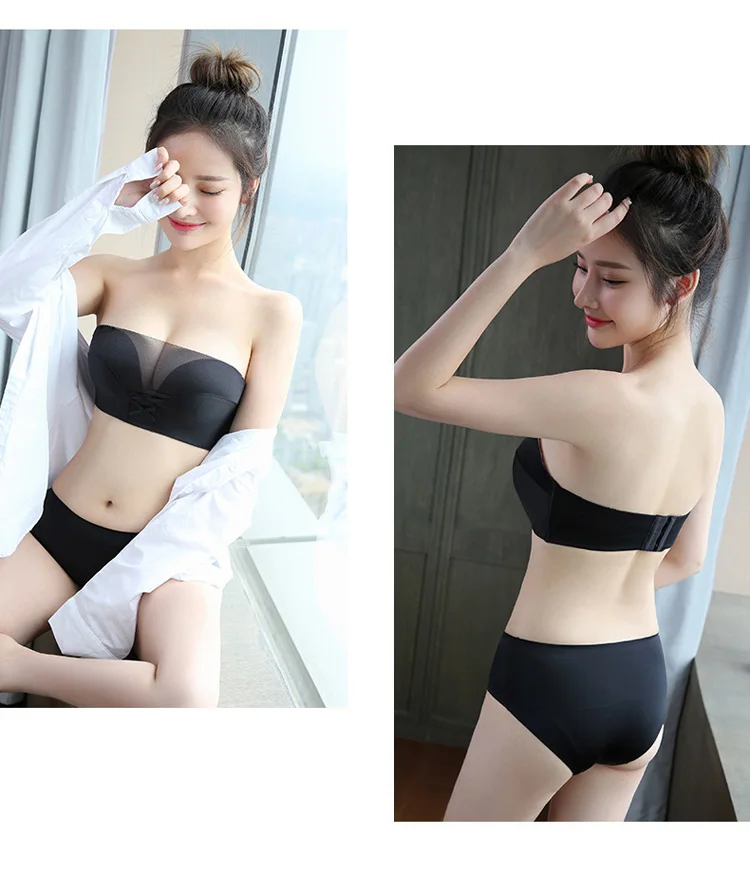 Sexy Push Up Bras for women Strapless Lace brassiere Underwear BH AB Cup seamless bralette famale fly invisible bra 103