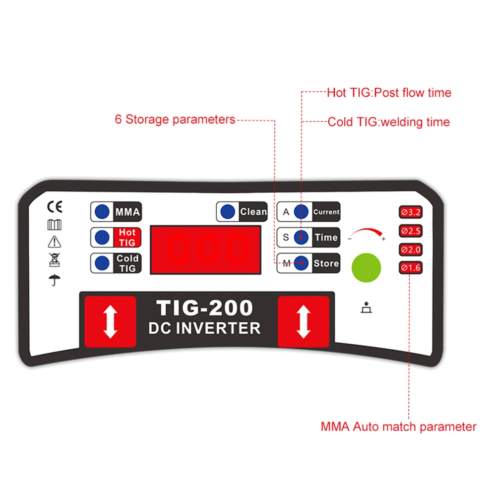 Máquina de soldadura inteligente multifuncional, TIG-200G en frío soldadura por arco