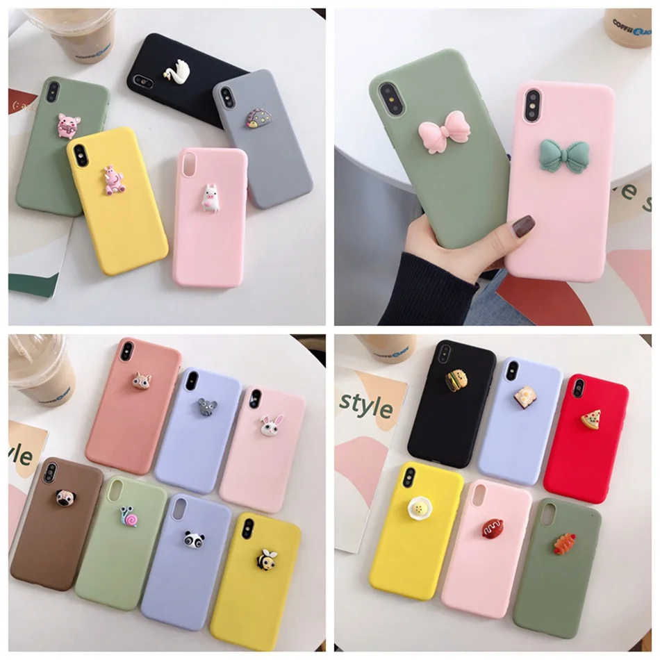 

3D Cute Pig Dog Panda DIY Case For Xiaomi Mi CC9E/A3 Pizza Cake Cover For Xiaomi 9 SE 8 Lite 8Pro 5X/A1 6X CC9 Kawaii Soft Case