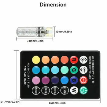

Scooter LED Car Lights LED Multi Color Wedge Bulbs With Remote Control