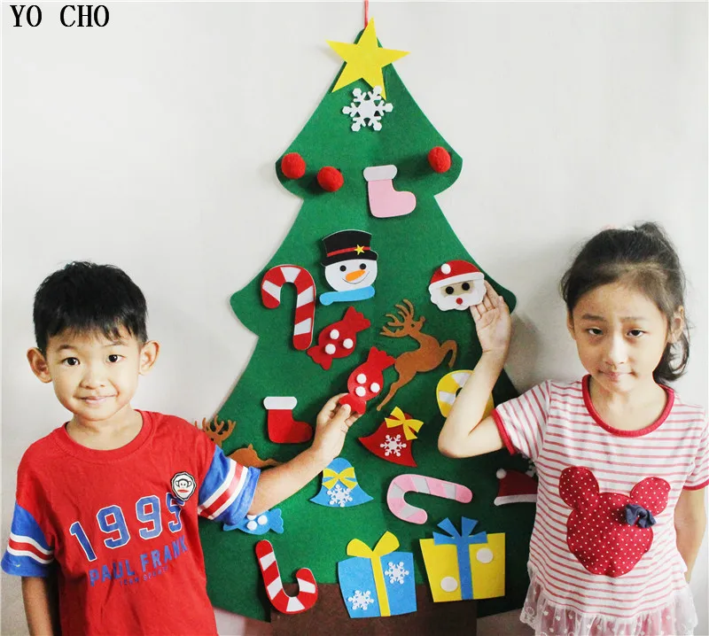 Йо Чо Высокое качество DIY Рождественская елка Ormament Войлок Рождественская елка дети любят Счастливого Рождества украшения для домашнего магазина