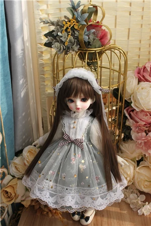 1/3 1/4MSD 1/6 BJD куклы одежда цветы Лолита платье для игрушек аксессуары платье девушки игрушки подарок - Цвет: Синий