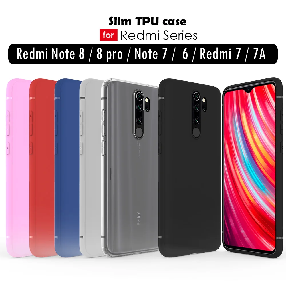 FIERBUKE Redmi Note 8 Pro 8T 7 6 pro 5 8A 7A case silicone cover.case for xiaomi redmi note 6A |