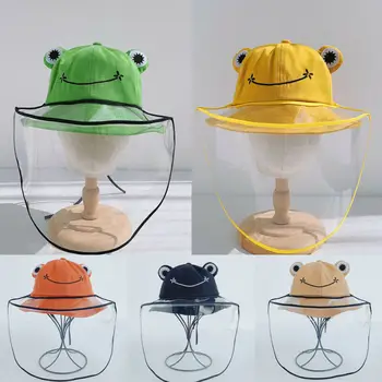 

Kids Anti-spitting Protective Caps Splash-Proof Removable Face Cover Outdoor Sun Protection Anti-Saliva Hats