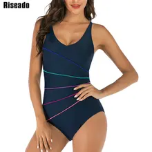 Riseado, спортивный костюм для соревнований, женский полосатый Цельный купальник, женские купальные костюмы для женщин, купальные костюмы