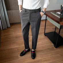Men Business Dress Pants Casual Slim Fit Wedding Suit Pant Office Social Trousers Pantalon Homme Classique Mens Dress Pants