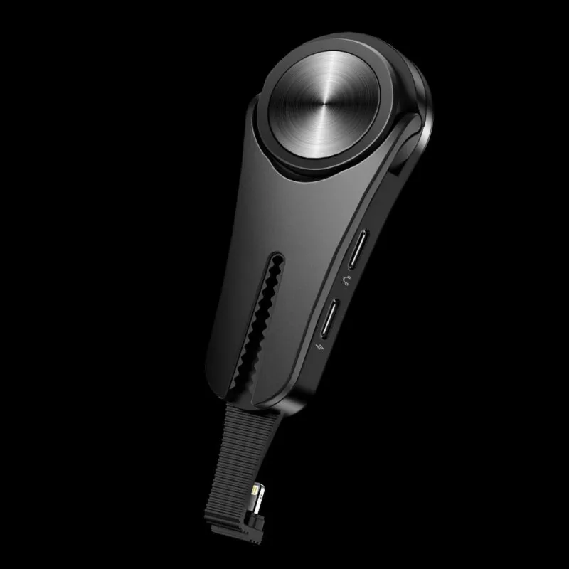 

5 In 1 Phone Ring Holder Charging Adapter Headphones Volume Control Car Phone Holder Mount Stand For IPhone