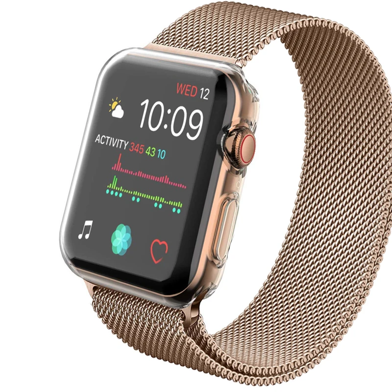 Чехол на ремне для Apple watch band 44 мм 40 42 38 Миланская петля Защитная пленка iwatch series 5 4 3