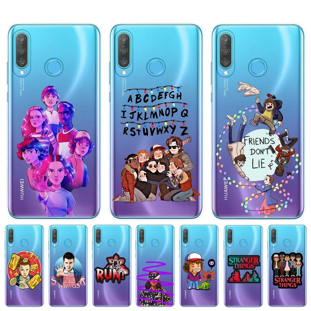 

Hot TV Stranger Things Pattern Soft TPU Phone Case For Coque Huawei P30 P20 Lite P10 P9 P8 Lite 2017 Back Cover Case Fundas Capa