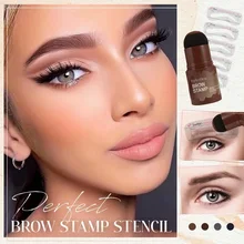 

Brow Stamp Shaping Kit Hair Stamp Professional Eye Brow Gel Stamp Makeup Kit With 24 Reusable Eyebrow Stencils Black Brown Grey