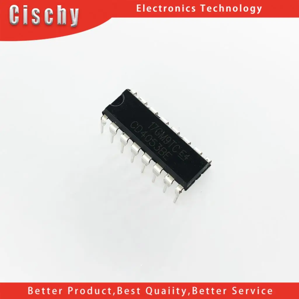 10PCS/Lot CD4053 CD4053BE HEF4053 cd4053be 4053 DIP 16 Analog Switch IC ...