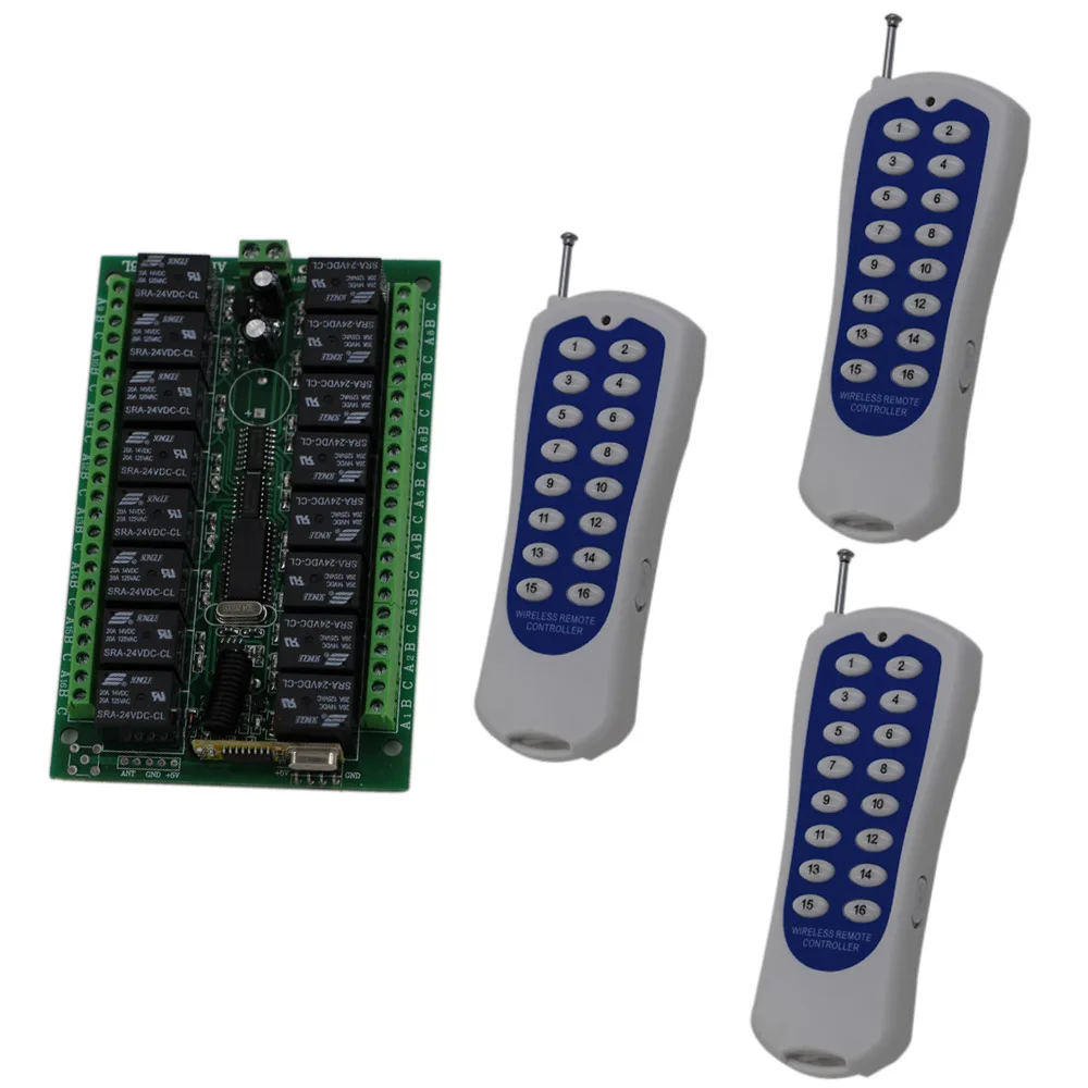 DC 12V 24V 16CH 16 CH Беспроводная система дистанционного управления RF пульт радио