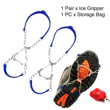 

1pair Sports 6 Teeth Snow Silicone Anti Slip Climbing Outdoor Chain Shoe Spikes Cleats Winter Crampon Hiking Ice Gripper