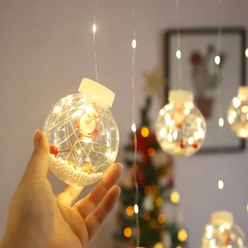 

Wishing Ball Curtain Light String Christmas Ornaments For Home New Year Home Decor Xmas Tree Adjustable Christmas Decorations