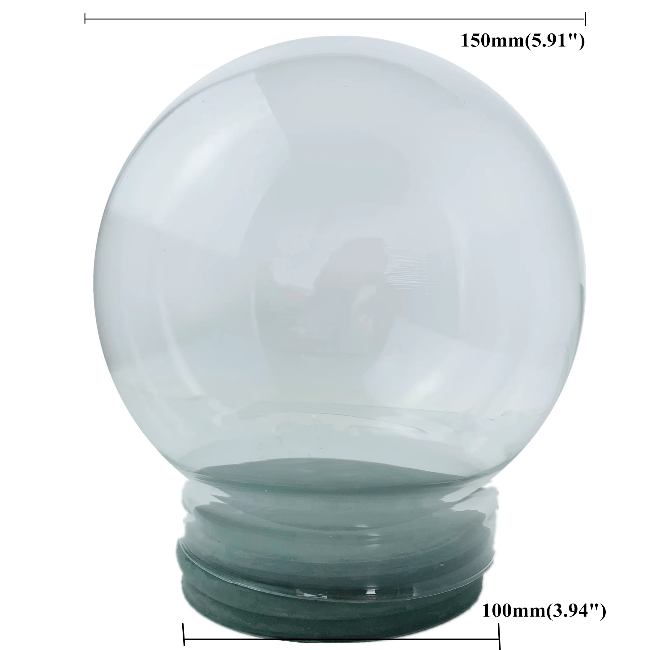 150mm DIY Empty glass snow globe with rubber plug Diameter Large DIY