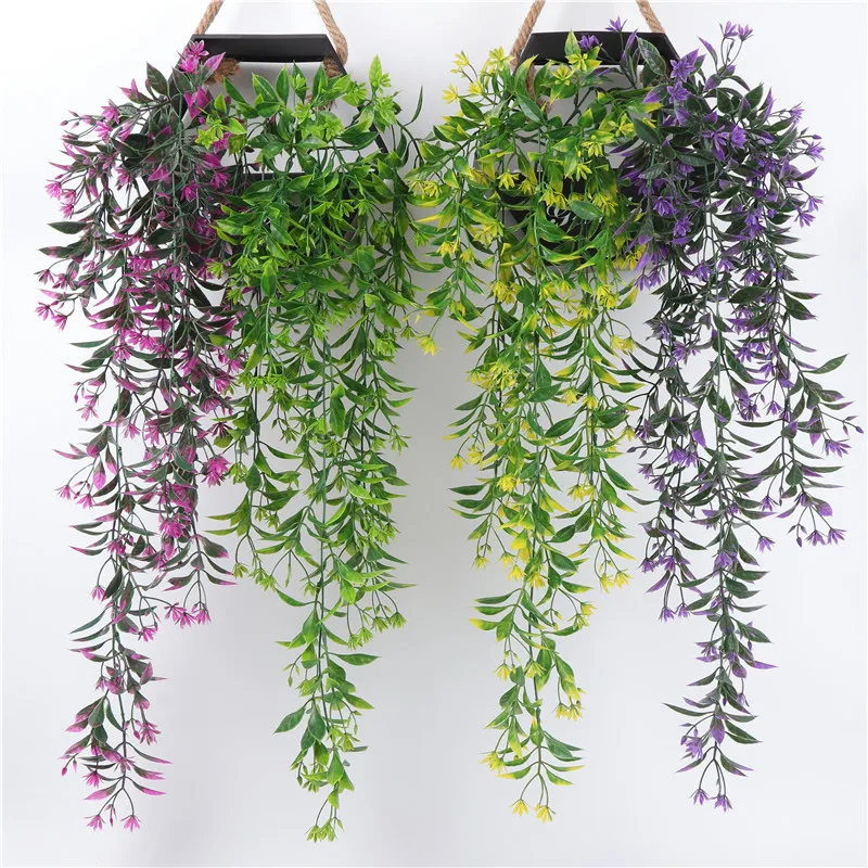 

78CM 5 Forks Artificial Hanging Plants Fake Vine Willow Rattan Flowers Artificial Hanging Plant for Home Garden Wall Decoration