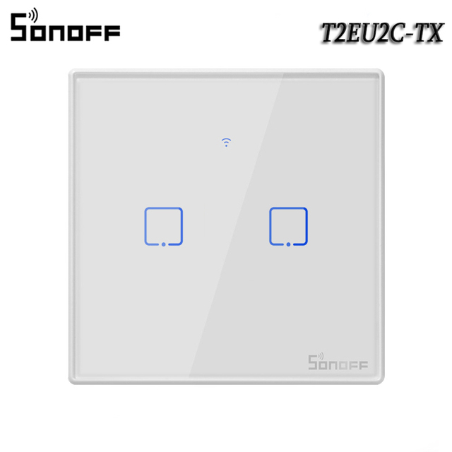 T0/T1/T2/T3 EU 1/2/3 Gang WiFi Smart Wall Touch Switch Smart Home Remote Control Via Ewelink APP/RF433/Alexa Voice/Touch