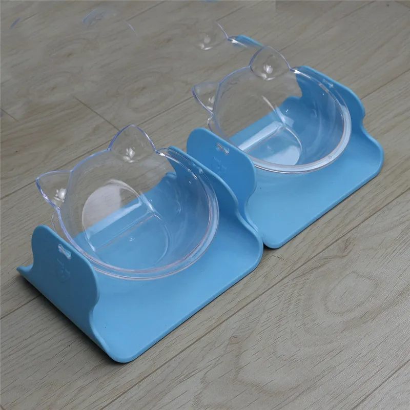 Pet Dog Water Bottle Pet adjustable Bowl Protect Spine Drinking Transparent non-slip Food Bowls Honden Drinkfles@C