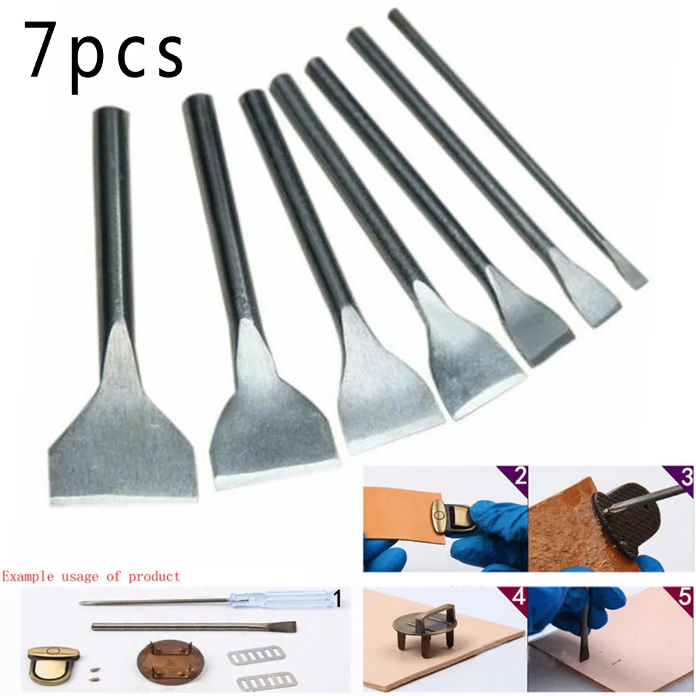 7Pcs/set Leather Craft Tools Slot Punches Straight Punch DIY Hand Work ToolLeathercraft Tool