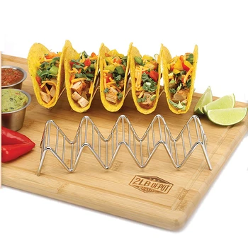 

Taco Holder Mexican pizza roll shelf Burrito Potato chips Rack Shells Taco Rack Stainless steel creative tableware pancake stand