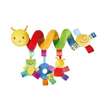 

Kid Children Colorful Label Rattle Toy Not Dazzling Printing Environmental Protection Music Hanging Plush Toys for Stroller Bed